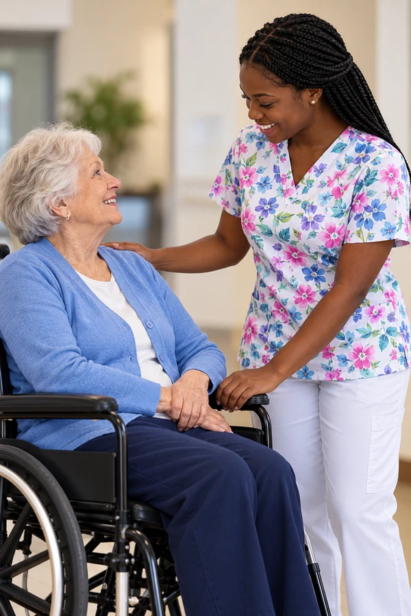 CNA student practicing patient care in Nevada